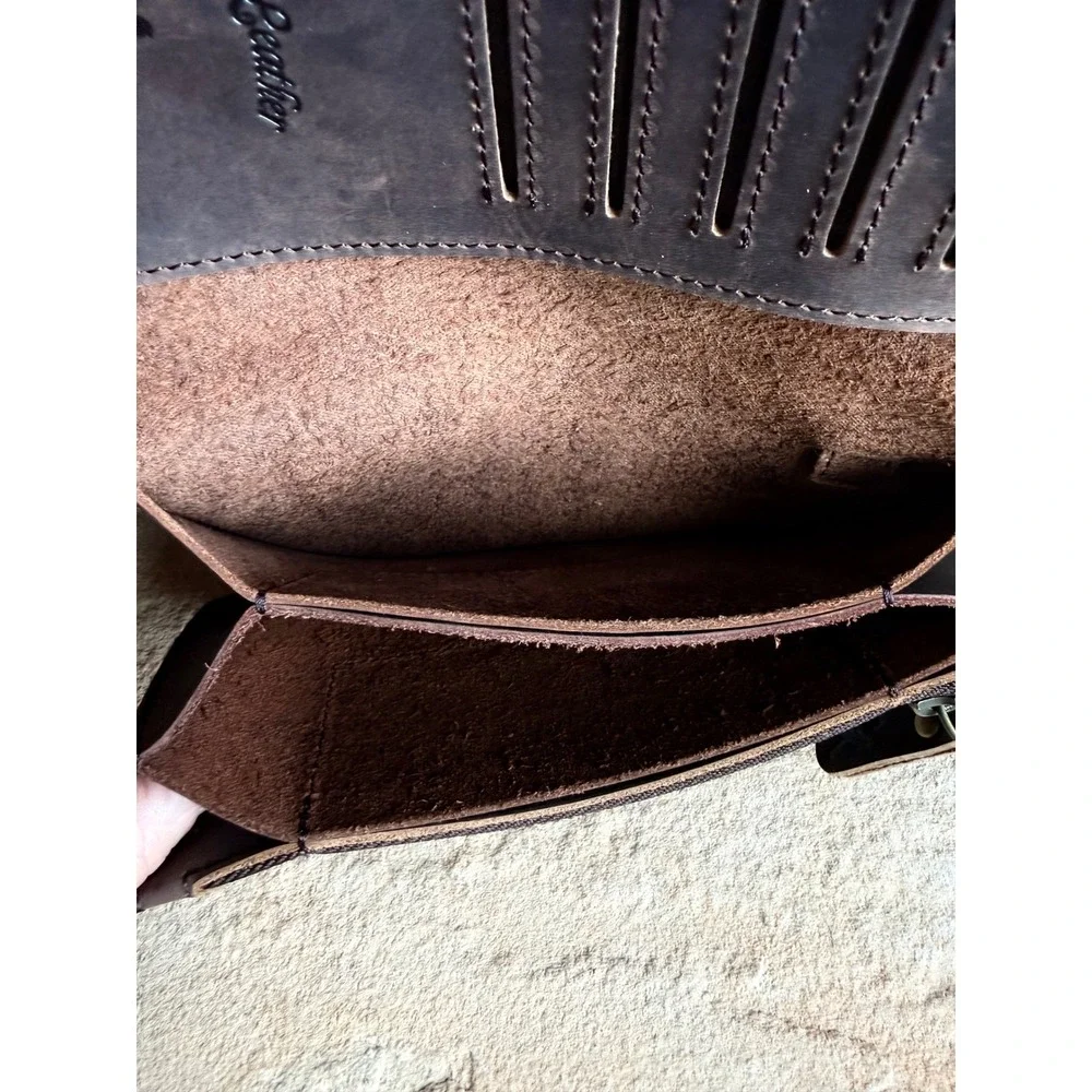Glove Leather Baseball Wristlet‎ Wallet Brown 